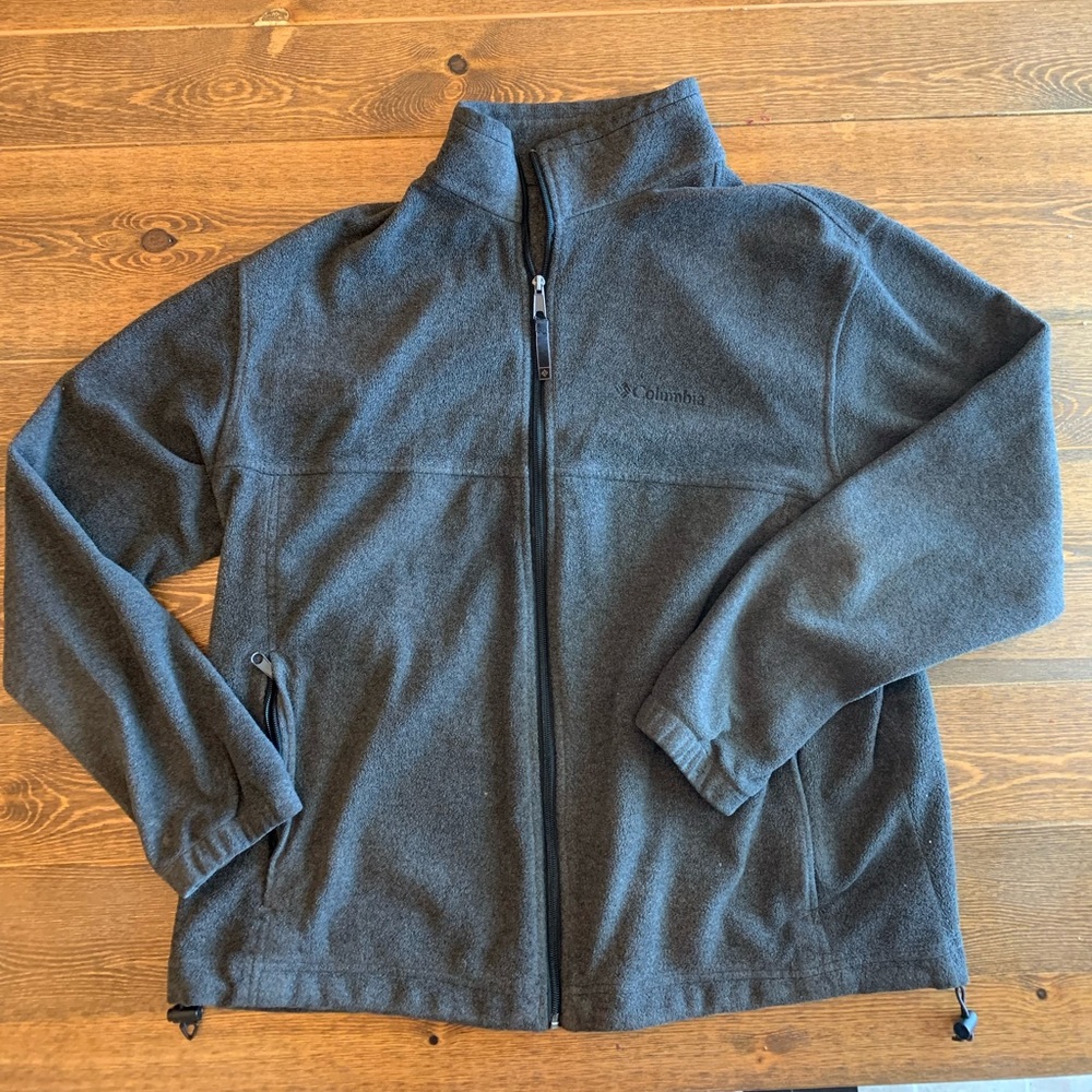 Columbia, Mens Grey Fleece Zip Up Jacket, X-Large